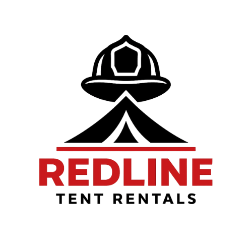 Redline Tent Rentals logo – firefighter-owned tent rental company serving Connersville, Richmond, Fortville, McCordsville, and surrounding Indiana areas.