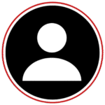 No image avatar with a red circle outline around a black circle with a white icon of a head and shoulders.