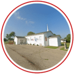 Image of Grace Church in a circle with red outline.